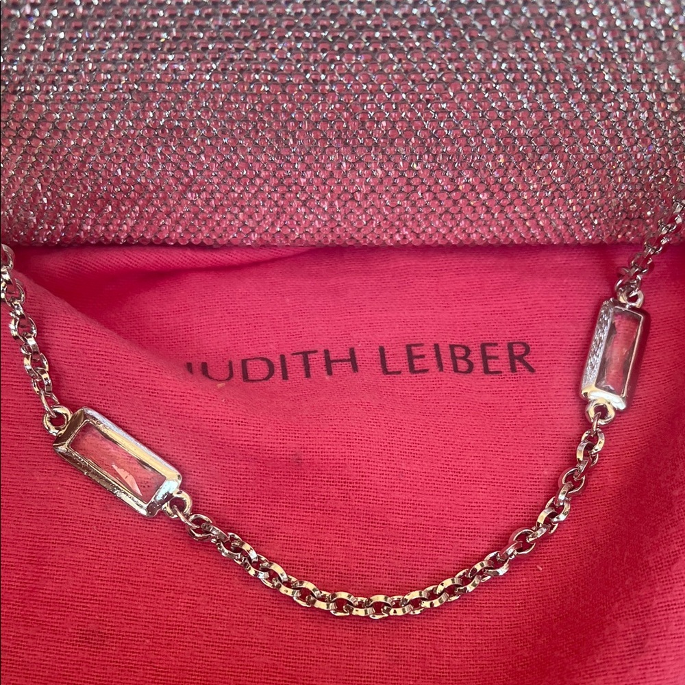 Judith Leiber Sparkling Silver Clutch. 6.5x3.5 - Picture 5 of 9